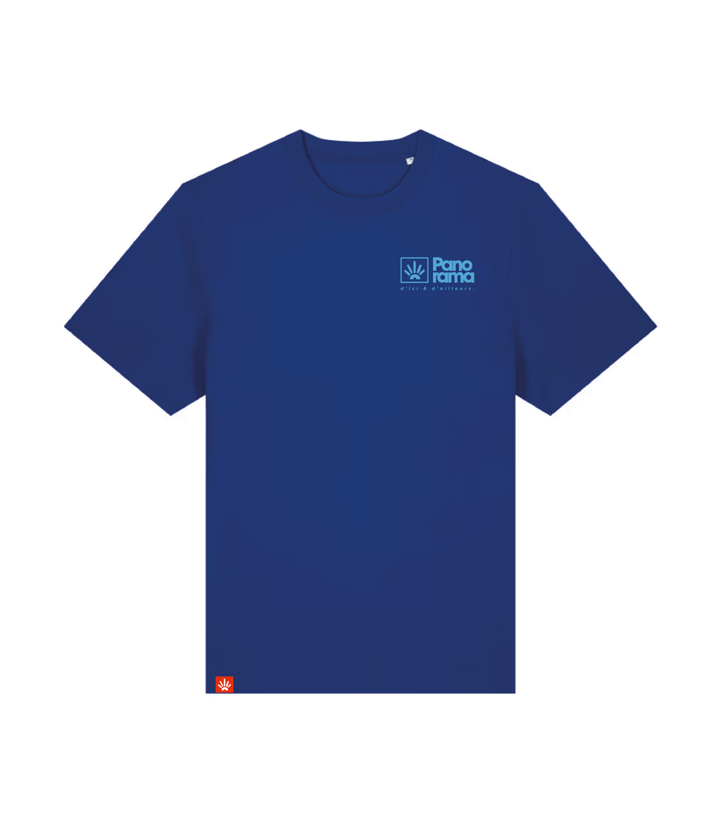 T-shirt Panorama coton bio marine homme logo essentiel quotidien