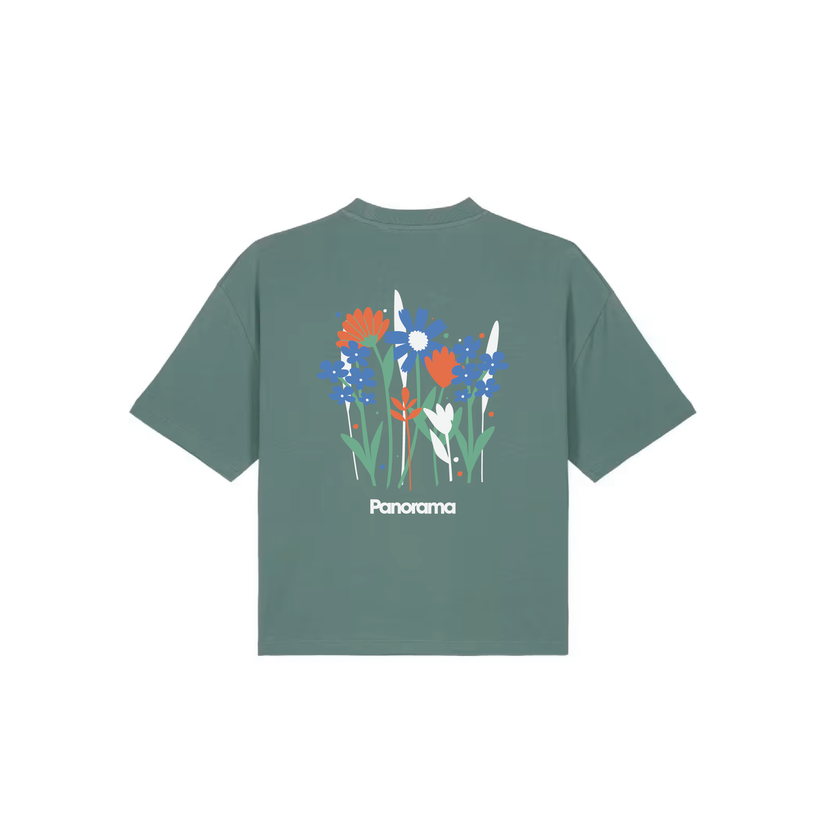 Tee-shirt Myosotis vert gris femme slow fashion Flandres - Panorama